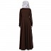 Umbrella abaya with frills- Coffee Brown